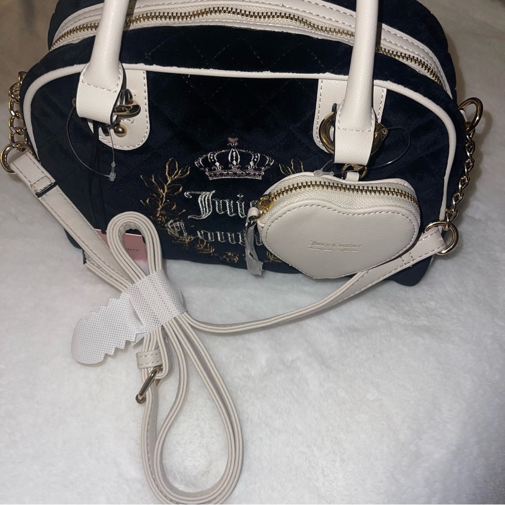 Juicy Couture Black Satchel with White Accents - Picture 3 of 13
